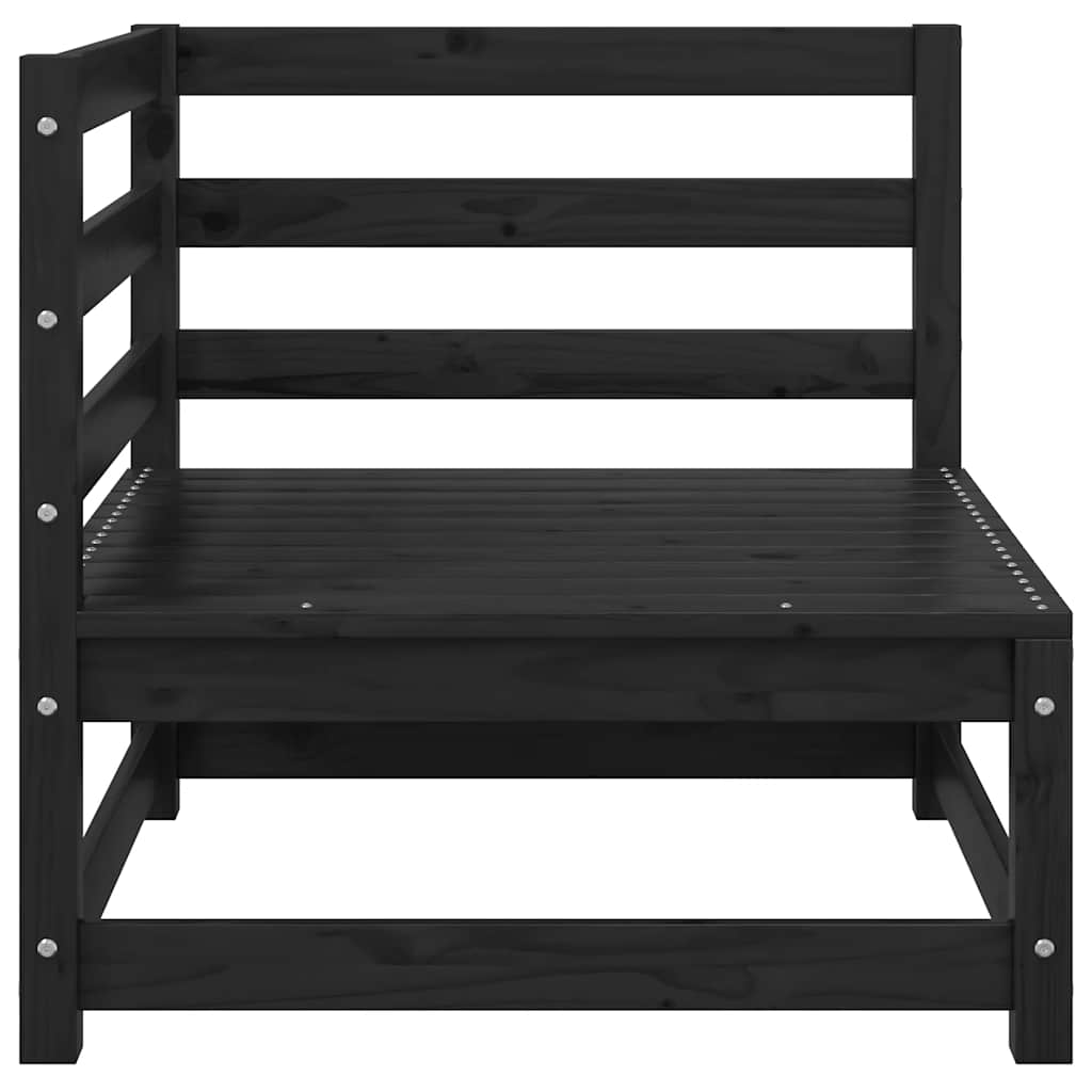 3-tlg. Garten-Lounge-Set Schwarz Massivholz Kiefer