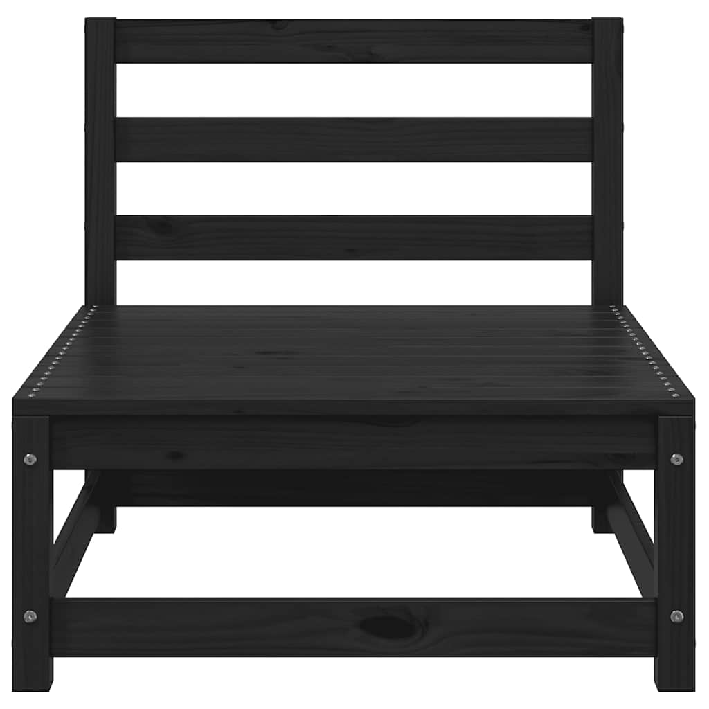 3-tlg. Garten-Lounge-Set Schwarz Massivholz Kiefer