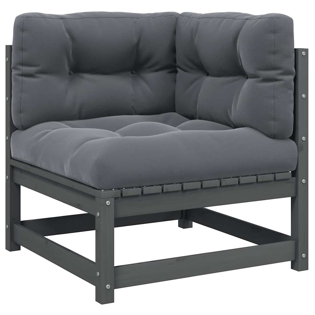 Garten-Ecksofa mit Kissen Massivholz Kiefer
