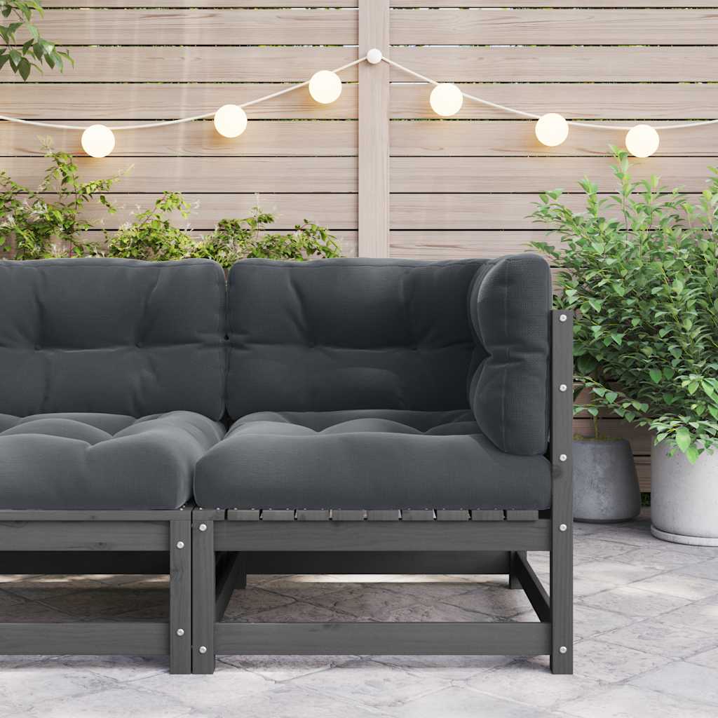 Garten-Ecksofa mit Kissen Massivholz Kiefer
