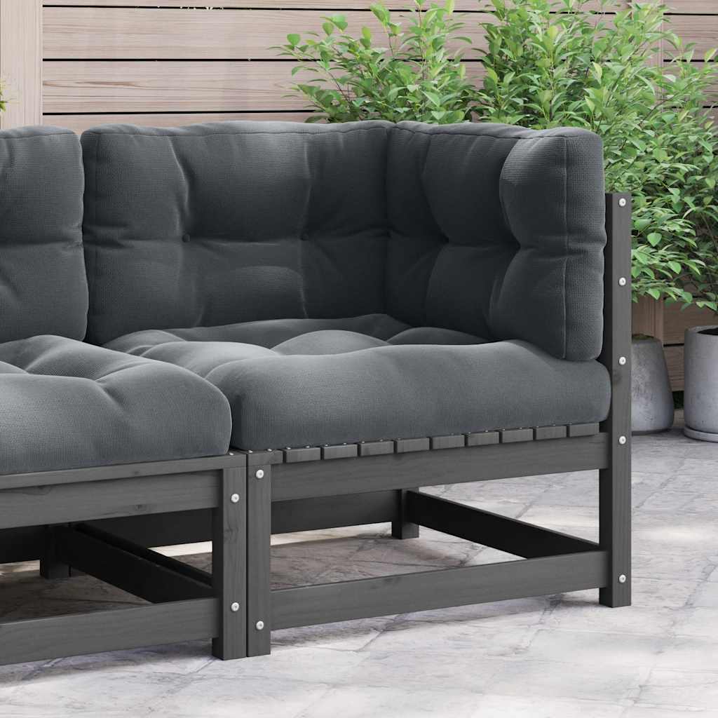Garten-Ecksofa mit Kissen Massivholz Kiefer