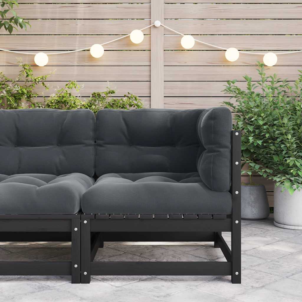 Garten-Ecksofa mit Kissen Massivholz Kiefer