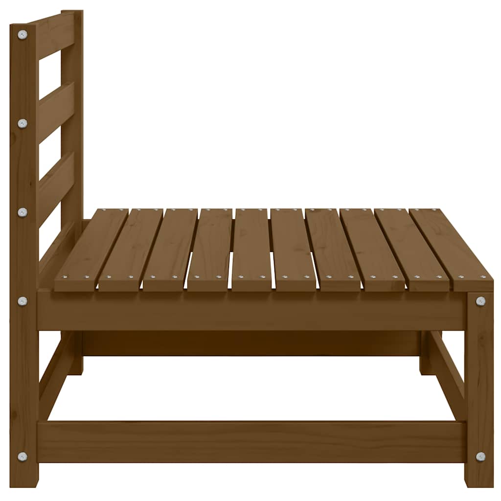Garten-Mittelsofa mit Creme Kissen Massivholz Kiefer