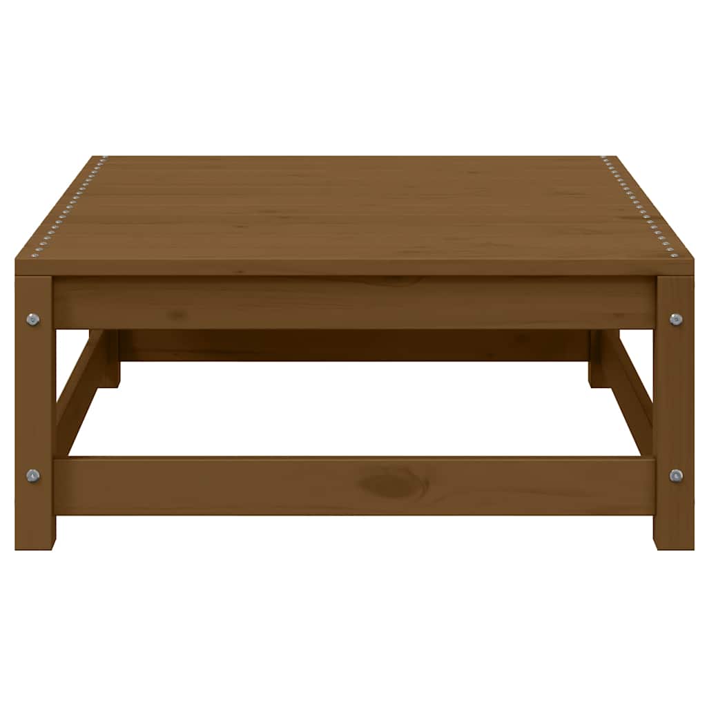 Garten-Fußhocker mit Kissen Honigbraun Kiefer Massivholz