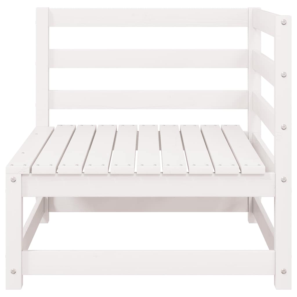 Gartensofa 2-Sitzer mit Kissen Kiefer Massivholz Weiß