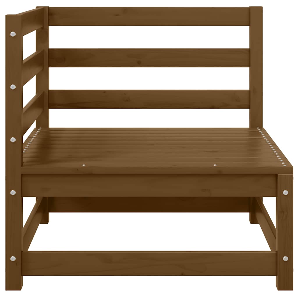 Gartensofa 2-Sitzer mit Kissen Honigbraun Massivholz Kiefer