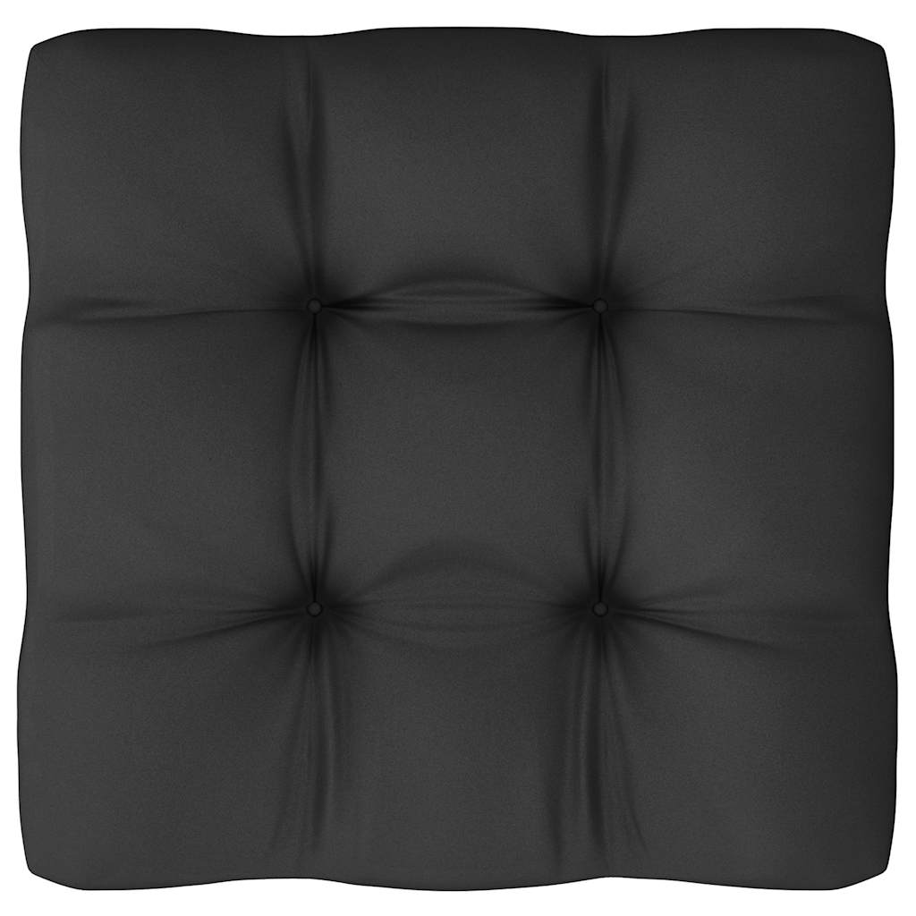 Gartensofa 2-Sitzer mit Kissen Schwarz Kiefer Massivholz