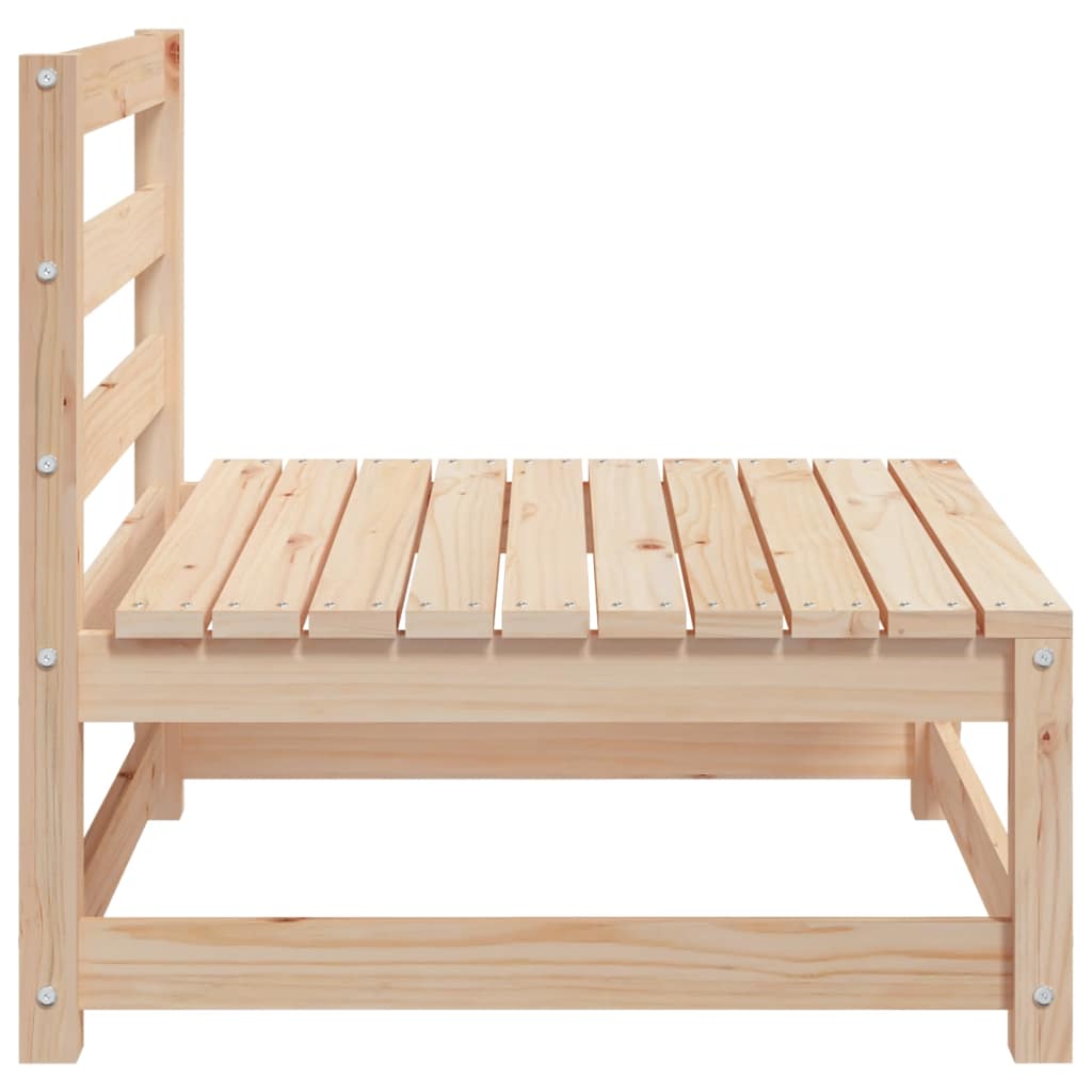 Garten-Mittelsofas mit Grauen Kissen 2 Stk. Massivholz Kiefer