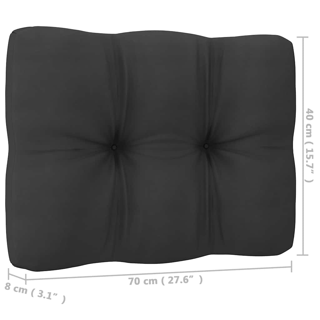 Garten-Mittelsofas mit Kissen 2 Stk. Grau Massivholz Kiefer