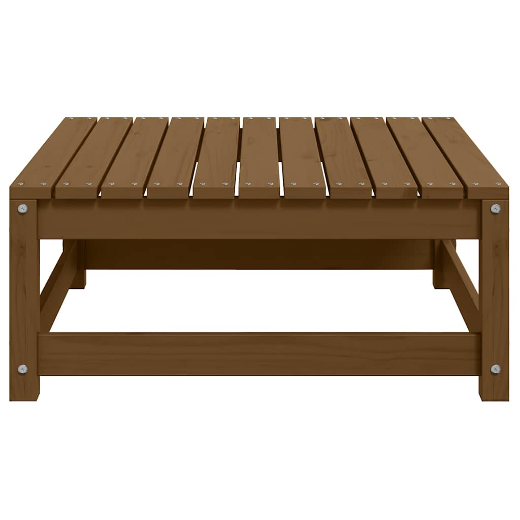 Garten-Fußhocker mit Kissen 2 Stk. Honigbraun Massivholz Kiefer
