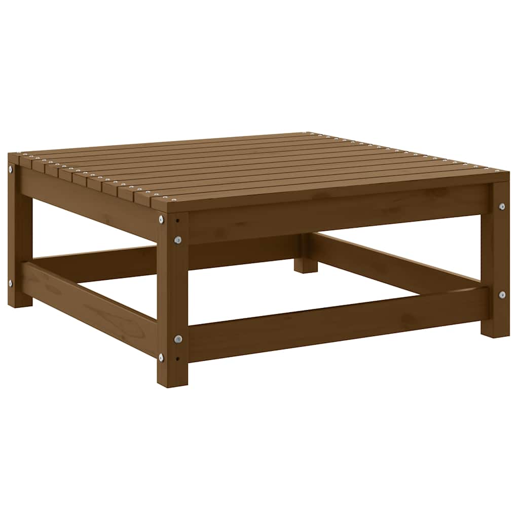 2-tlg. Garten-Lounge-Set Kissen Honigbraun Massivholz Kiefer
