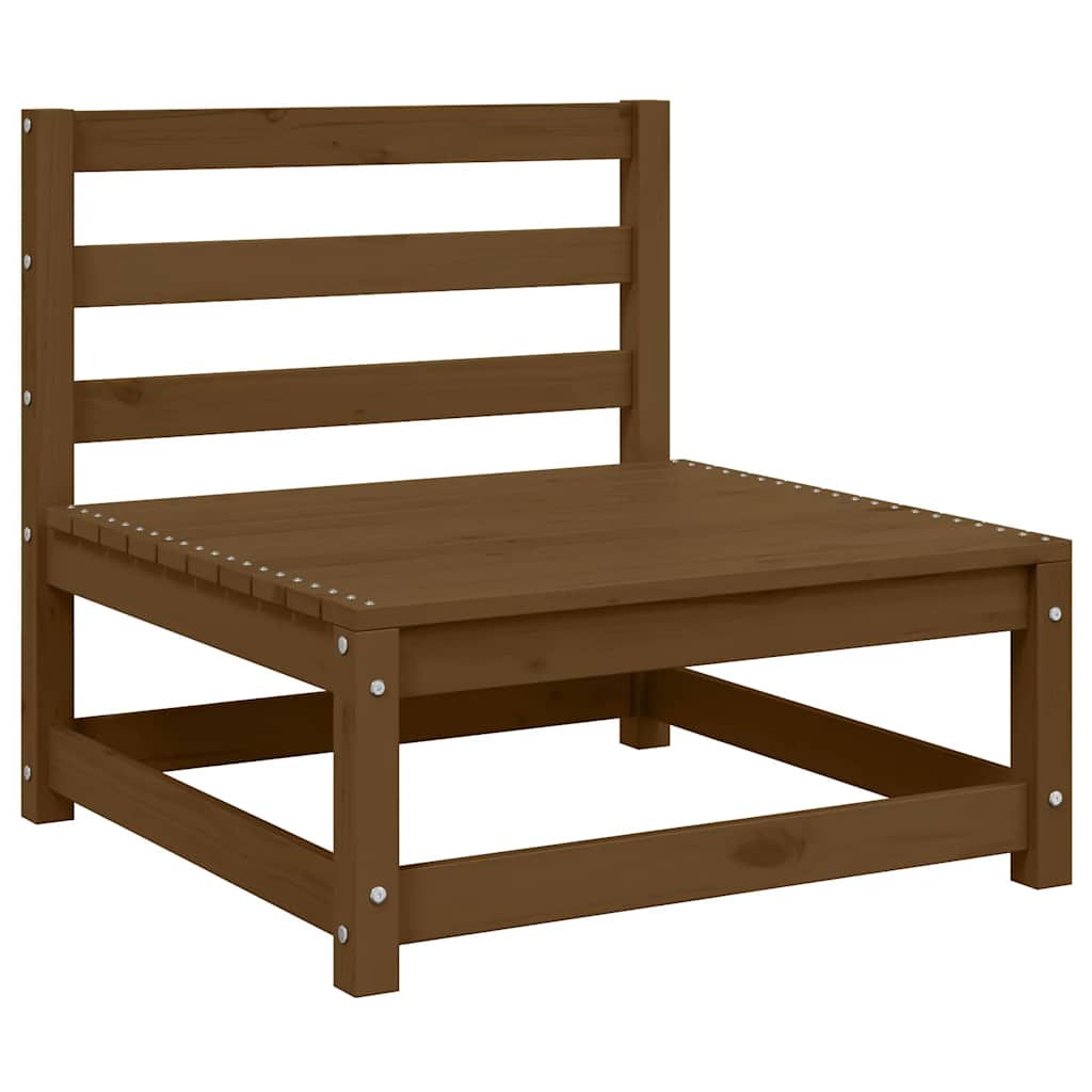 2-tlg. Garten-Lounge-Set Kissen Honigbraun Massivholz Kiefer