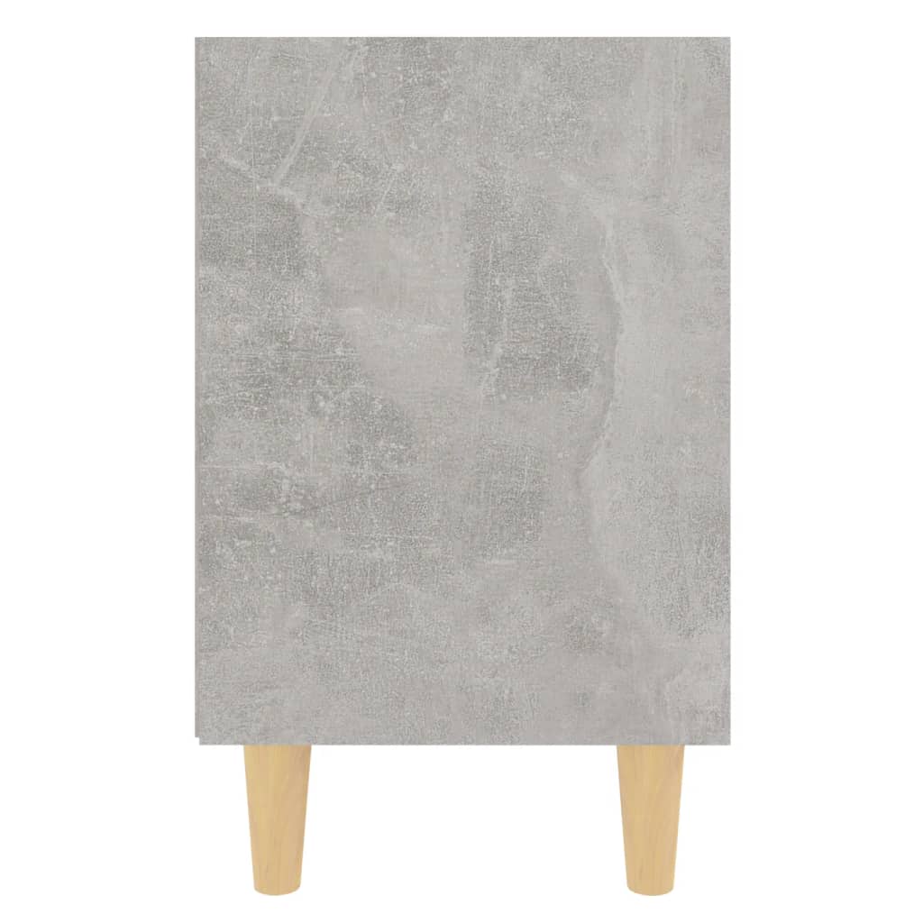 Nachttische mit Massivholz-Beinen 2 Stk. Betongrau 40x30x50 cm