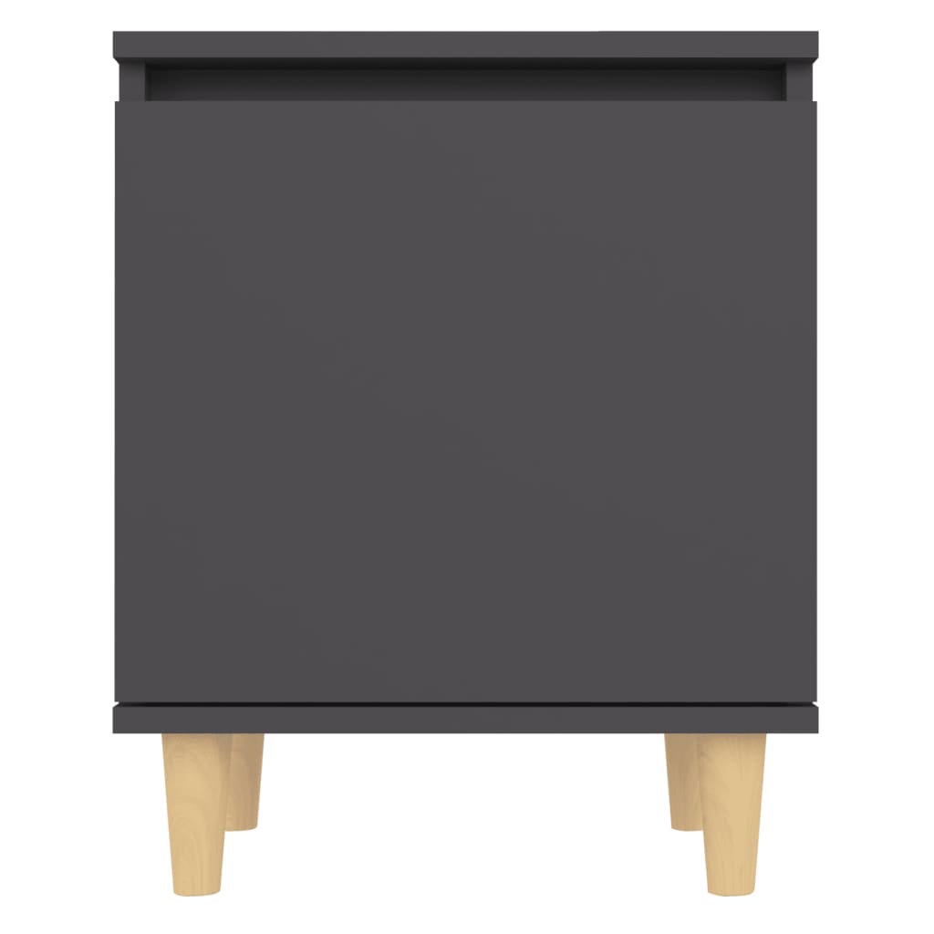 Nachttische mit Massivholz-Beinen 2 Stk. Grau 40x30x50 cm
