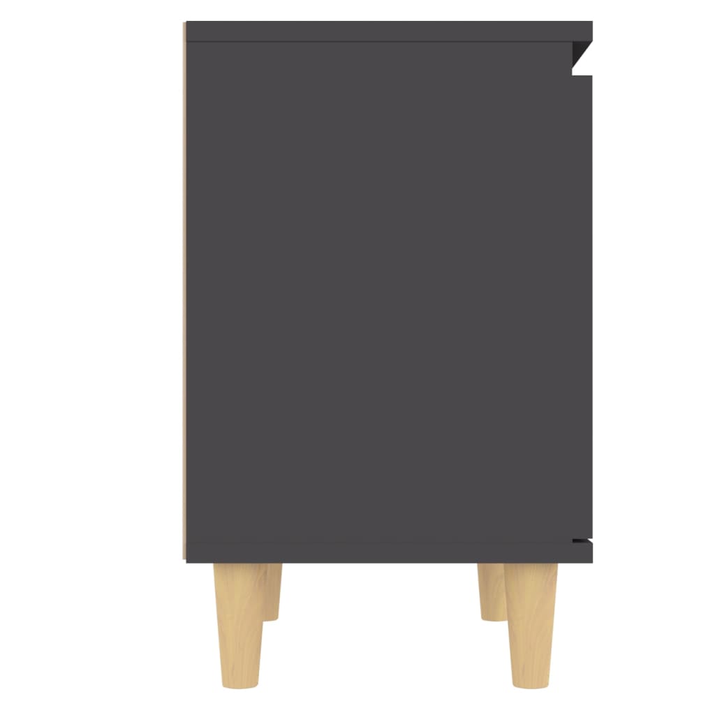 Nachttische mit Massivholz-Beinen 2 Stk. Grau 40x30x50 cm
