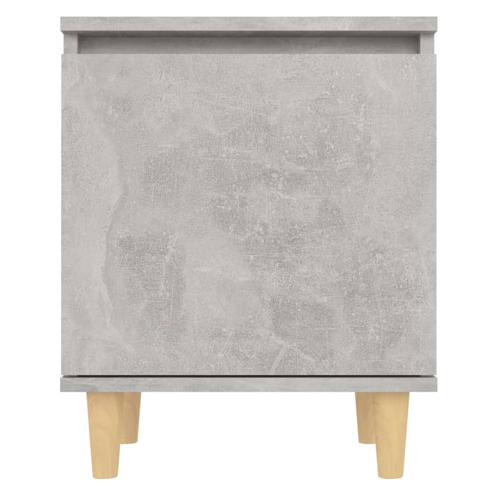 Nachttische mit Massivholz-Beinen 2 Stk. Betongrau 40x30x50cm