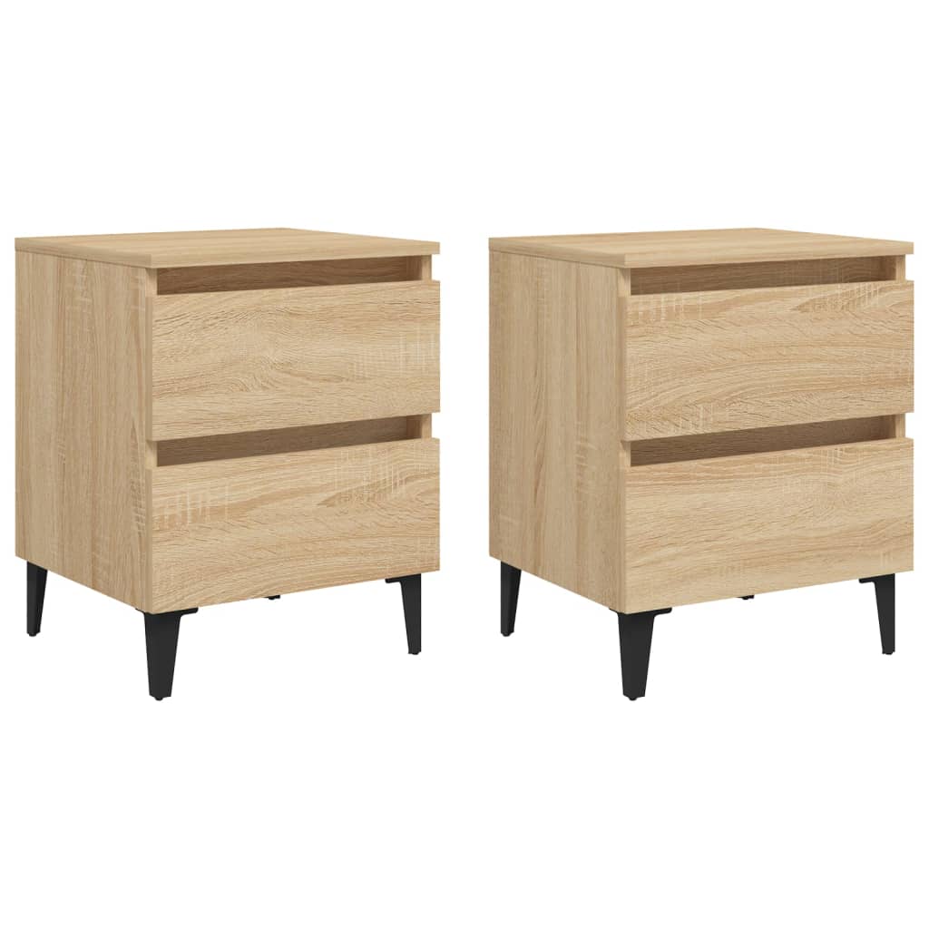 Nachttische 2 Stk. Sonoma-Eiche 40x35x50 cm Holzwerkstoff
