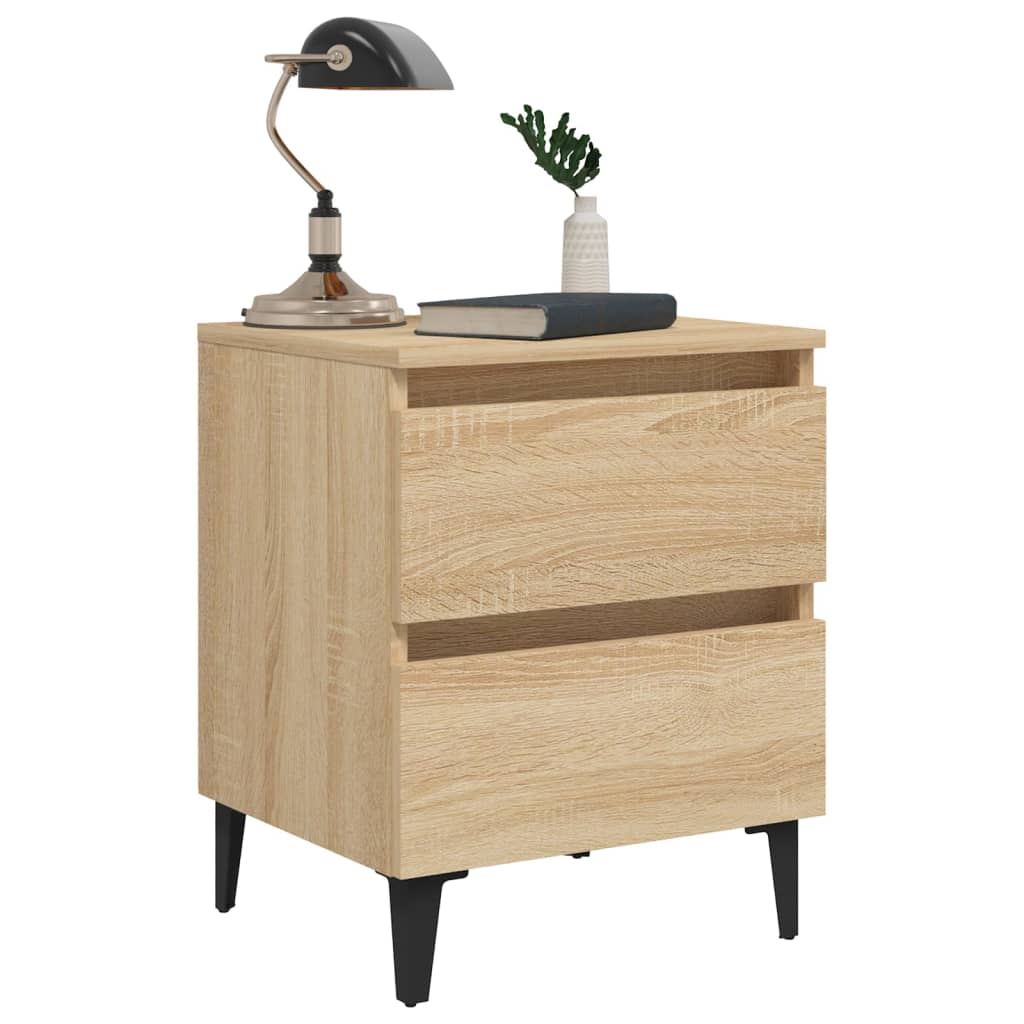 Nachttische 2 Stk. Sonoma-Eiche 40x35x50 cm Holzwerkstoff