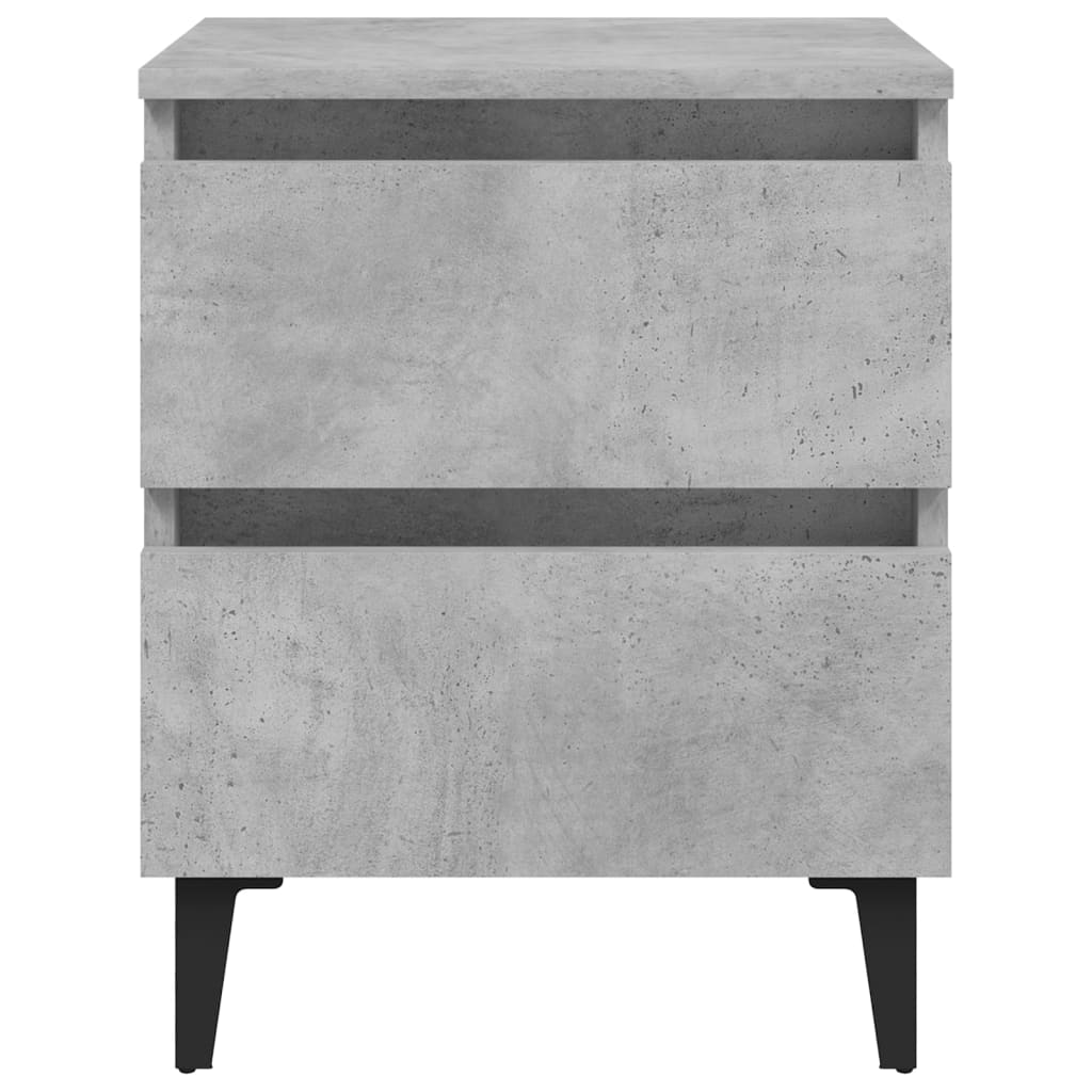 Nachttische 2 Stk. Betongrau 40x35x50 cm Holzwerkstoff