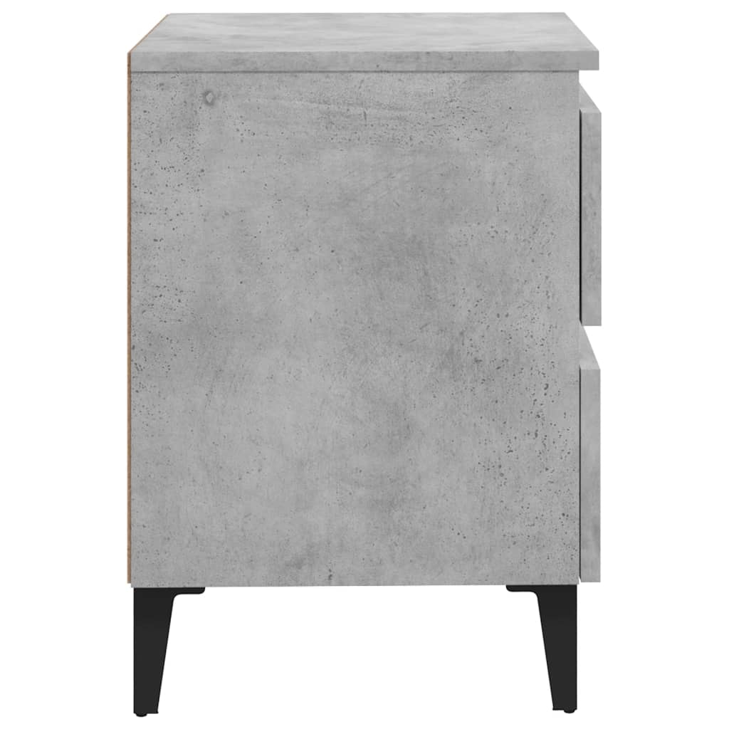 Nachttische 2 Stk. Betongrau 40x35x50 cm Holzwerkstoff