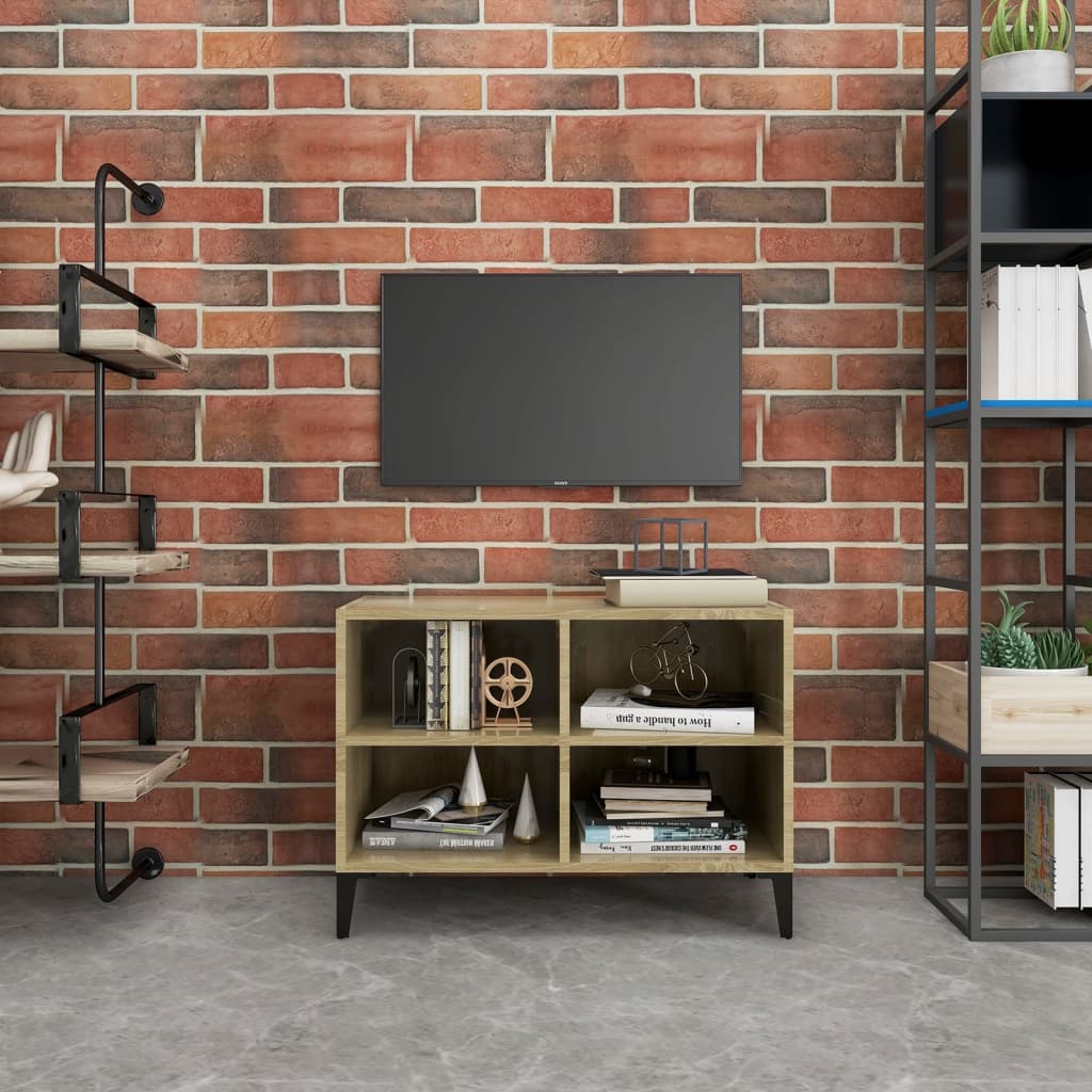TV-Schrank mit Metallbeinen Sonoma-Eiche 69,5x30x50cm