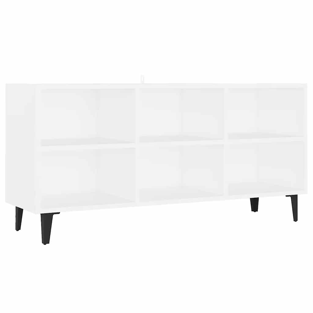 TV-Schrank mit Metallbeinen Weiß 103,5x30x50 cm