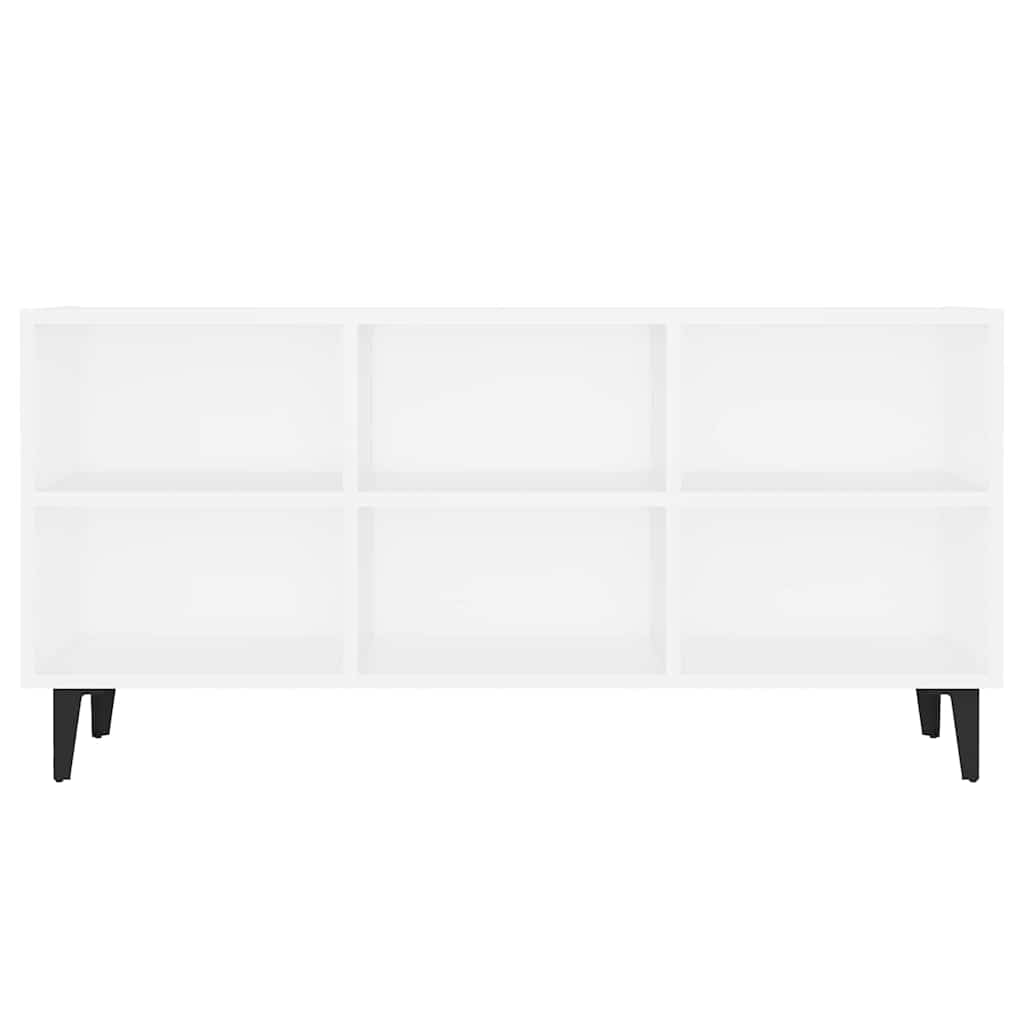 TV-Schrank mit Metallbeinen Weiß 103,5x30x50 cm