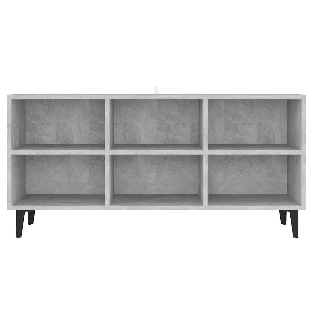 TV-Schrank mit Metallbeinen Betongrau 103,5x30x50 cm