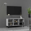 TV-Schrank mit Metallbeinen Betongrau 103,5x30x50 cm