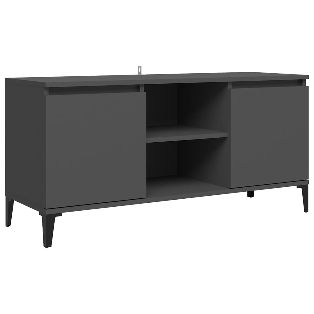 TV-Schrank mit Metallbeinen Grau 103,5x35x50 cm