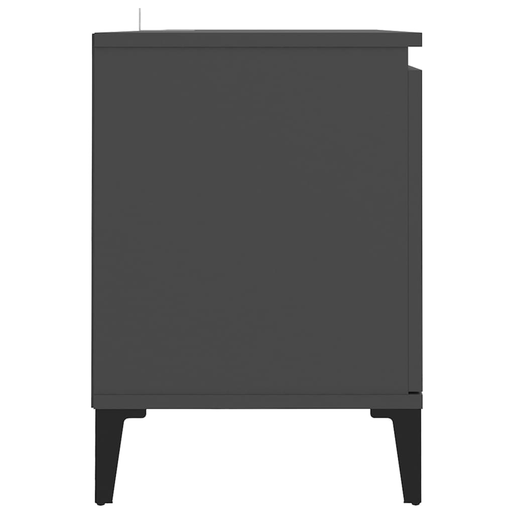 TV-Schrank mit Metallbeinen Grau 103,5x35x50 cm