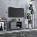 TV-Schrank mit Metallbeinen Hochglanz-Grau 103,5x35x50 cm