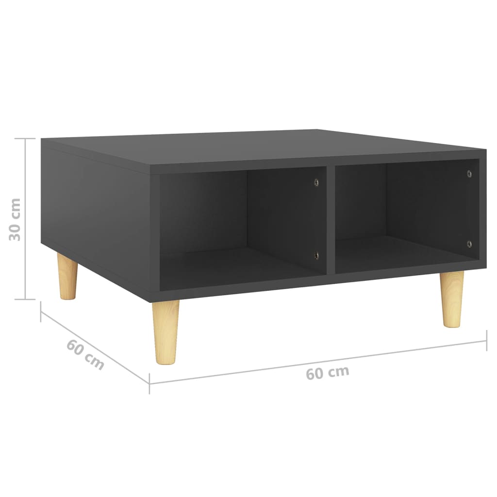 Couchtisch Grau 60x60x30 cm Holzwerkstoff