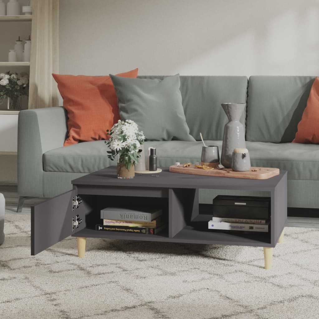 Couchtisch Grau 90x60x35 cm Holzwerkstoff