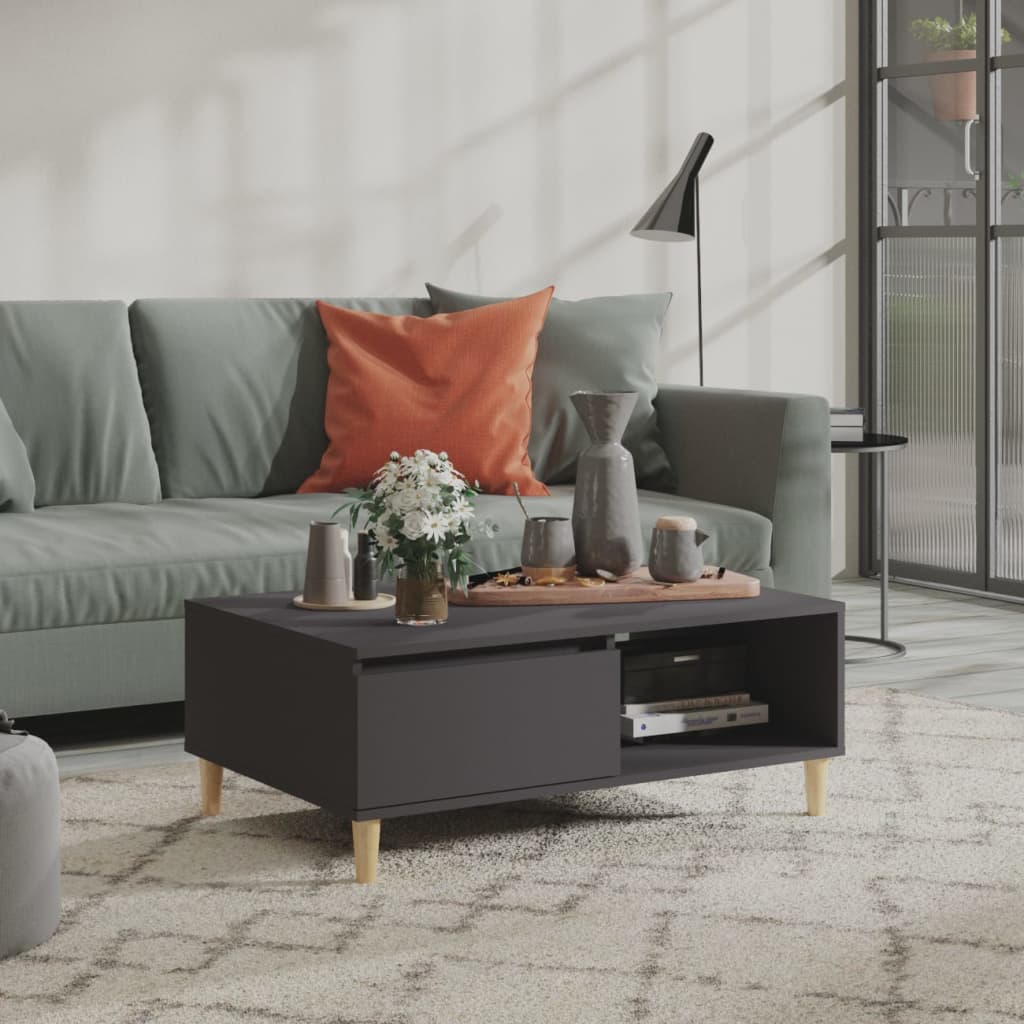 Couchtisch Grau 90x60x35 cm Holzwerkstoff