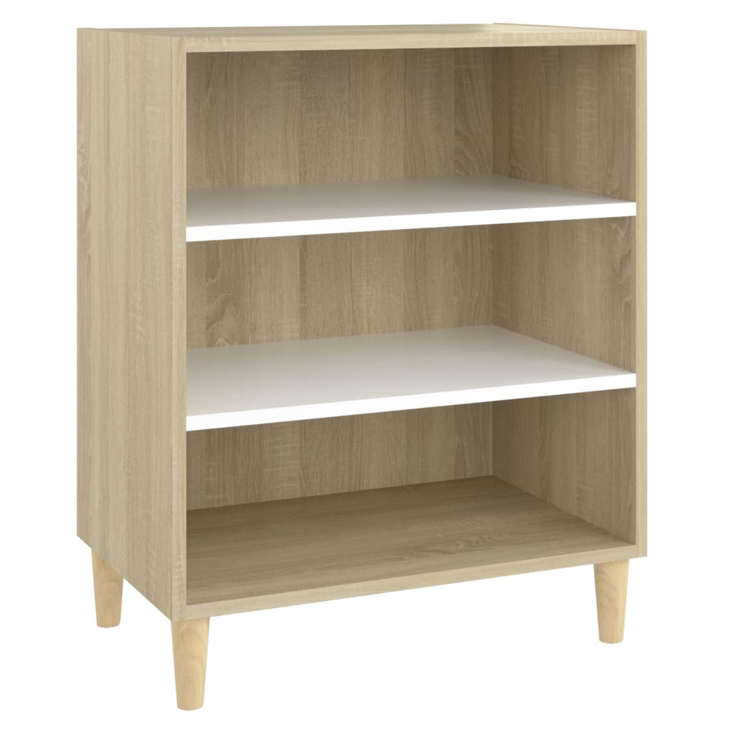 Sideboard Weiß Sonoma-Eiche 57x35x70 cm Holzwerkstoff