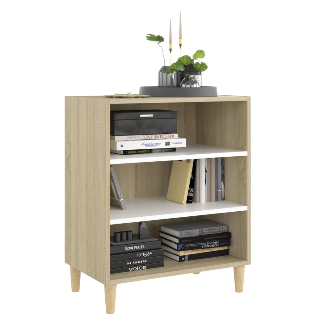 Sideboard Weiß Sonoma-Eiche 57x35x70 cm Holzwerkstoff