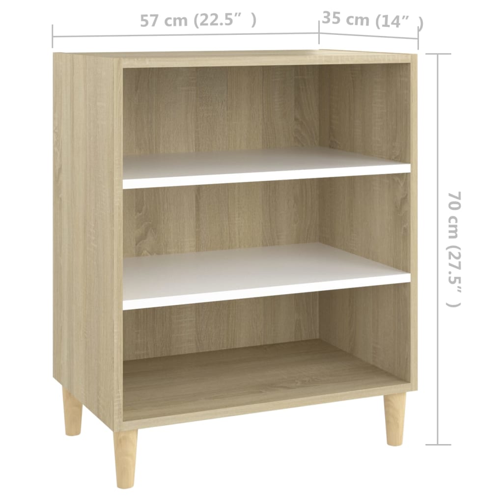 Sideboard Weiß Sonoma-Eiche 57x35x70 cm Holzwerkstoff