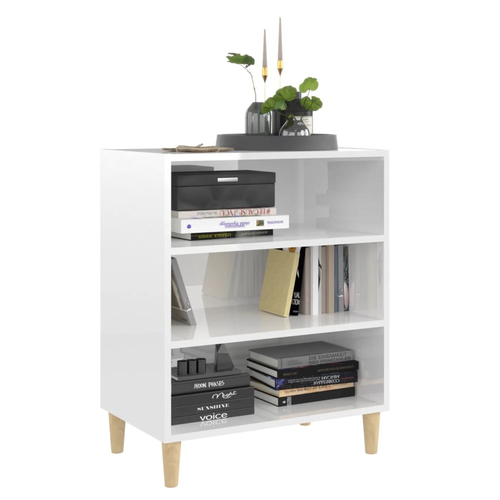 Sideboard Hochglanz-Weiß 57x35x70 cm Holzwerkstoff