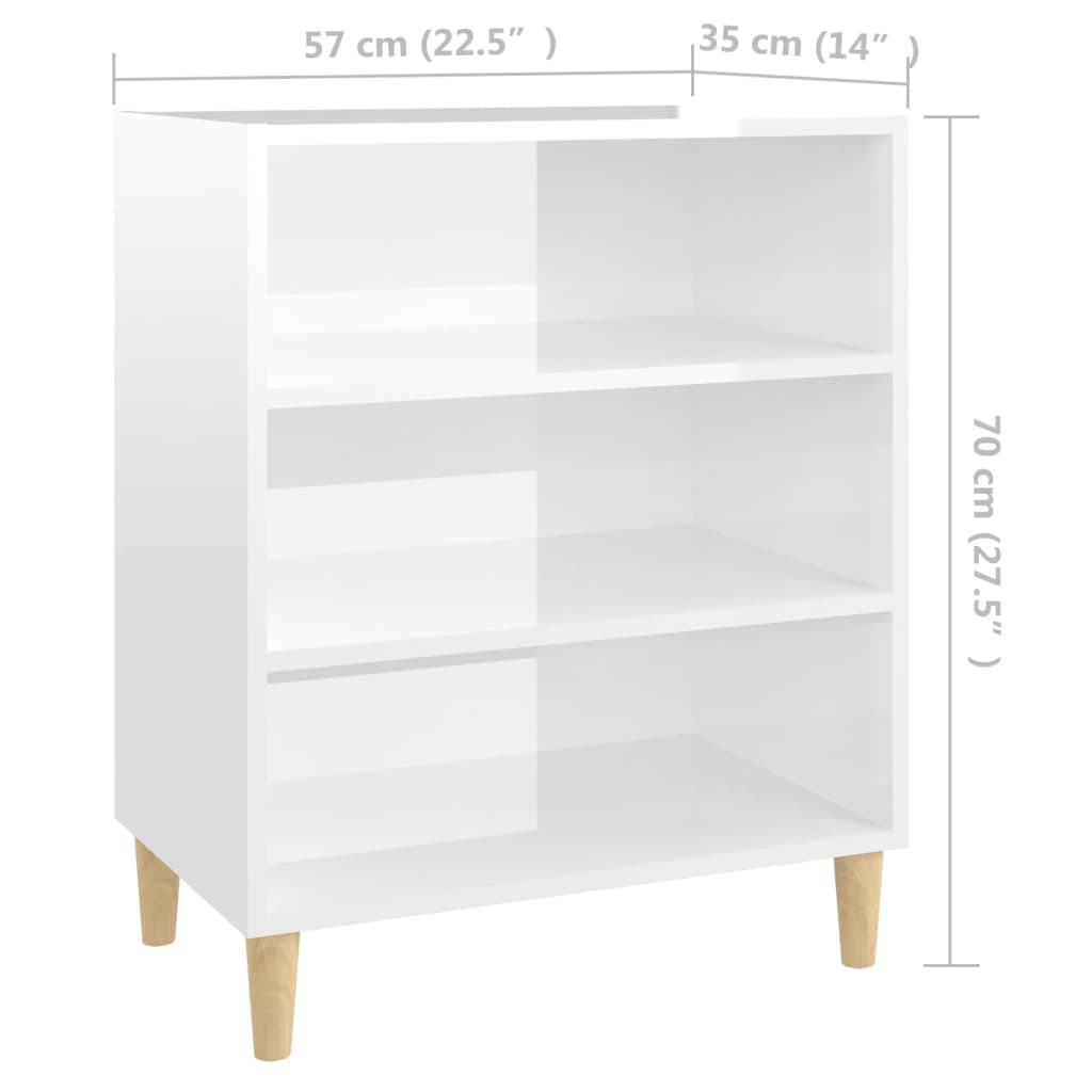 Sideboard Hochglanz-Weiß 57x35x70 cm Holzwerkstoff