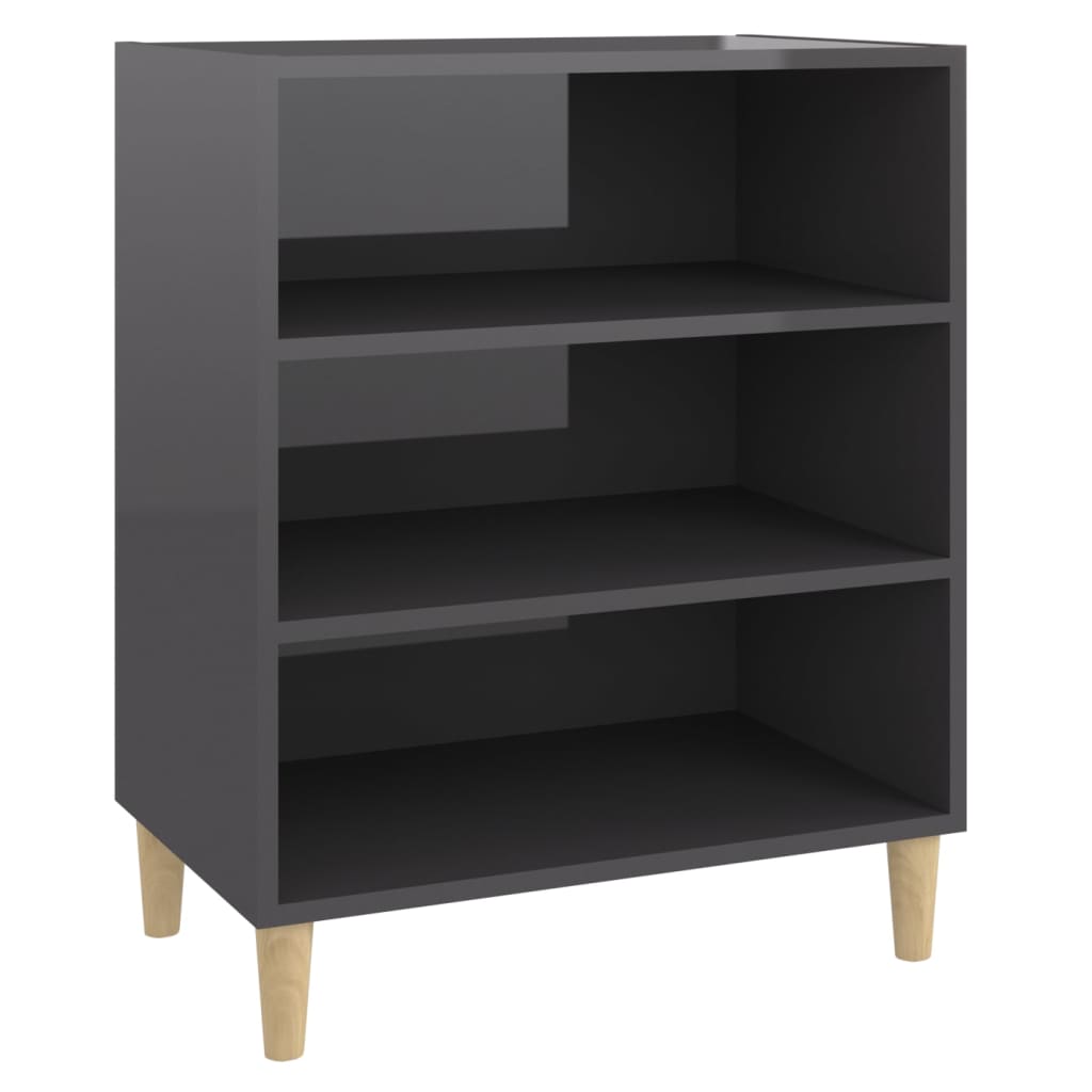 Sideboard Hochglanz-Grau 57x35x70 cm Holzwerkstoff