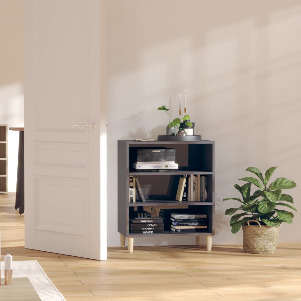 Sideboard Hochglanz-Grau 57x35x70 cm Holzwerkstoff