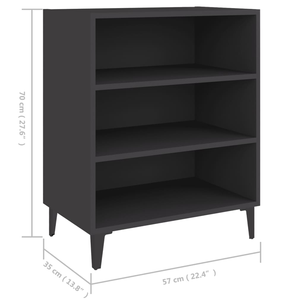 Sideboard Grau 57x35x70 cm Holzwerkstoff