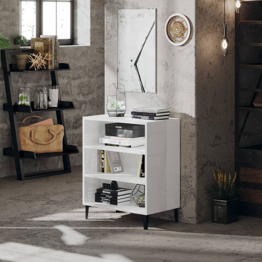 Sideboard Hochglanz-Weiß 57x35x70 cm Holzwerkstoff