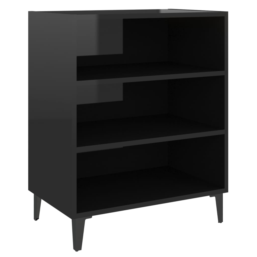 Sideboard Hochglanz-Schwarz 57x35x70 cm Holzwerkstoff