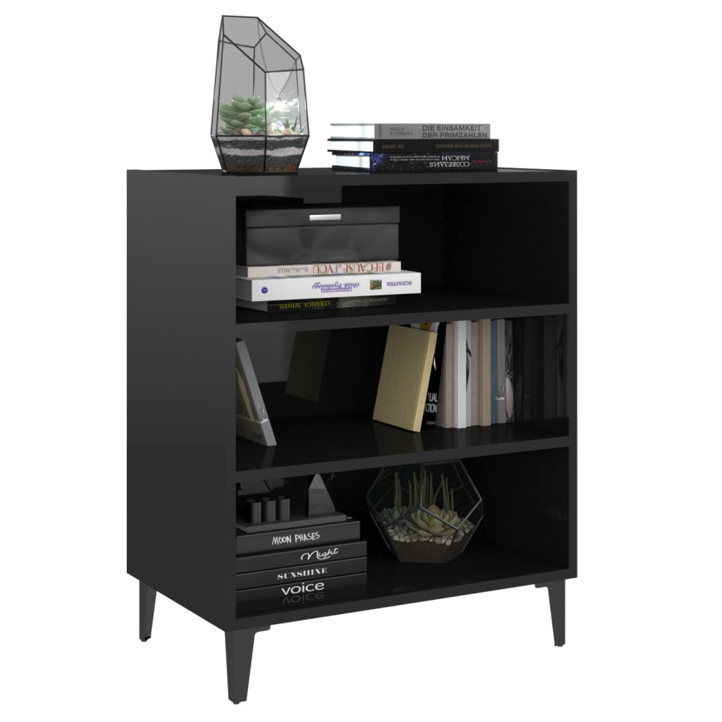 Sideboard Hochglanz-Schwarz 57x35x70 cm Holzwerkstoff