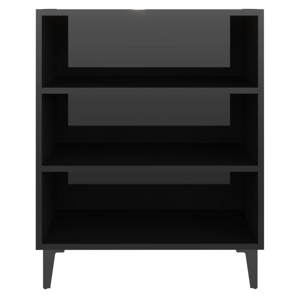 Sideboard Hochglanz-Schwarz 57x35x70 cm Holzwerkstoff