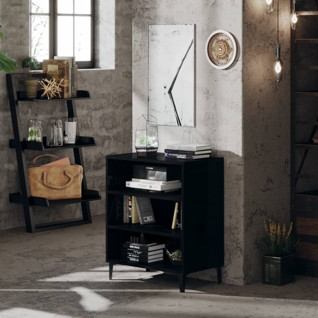 Sideboard Hochglanz-Schwarz 57x35x70 cm Holzwerkstoff