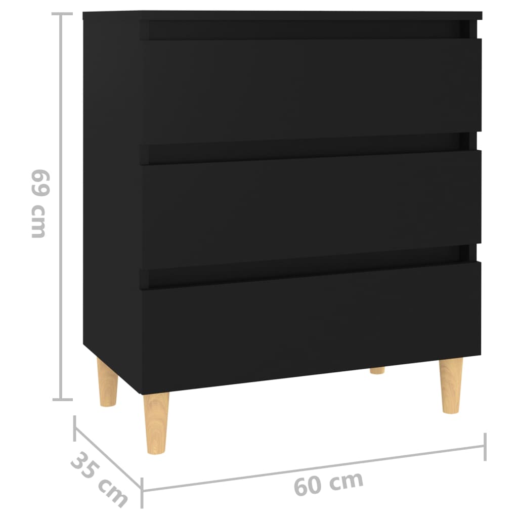 Sideboard Schwarz 60x35x69 cm Holzwerkstoff