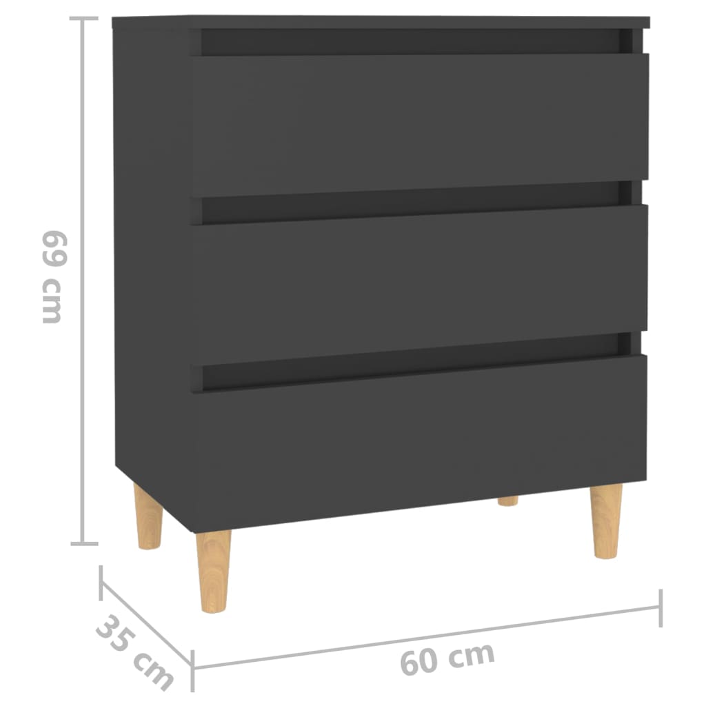 Sideboard Grau 60x35x69 cm Holzwerkstoff